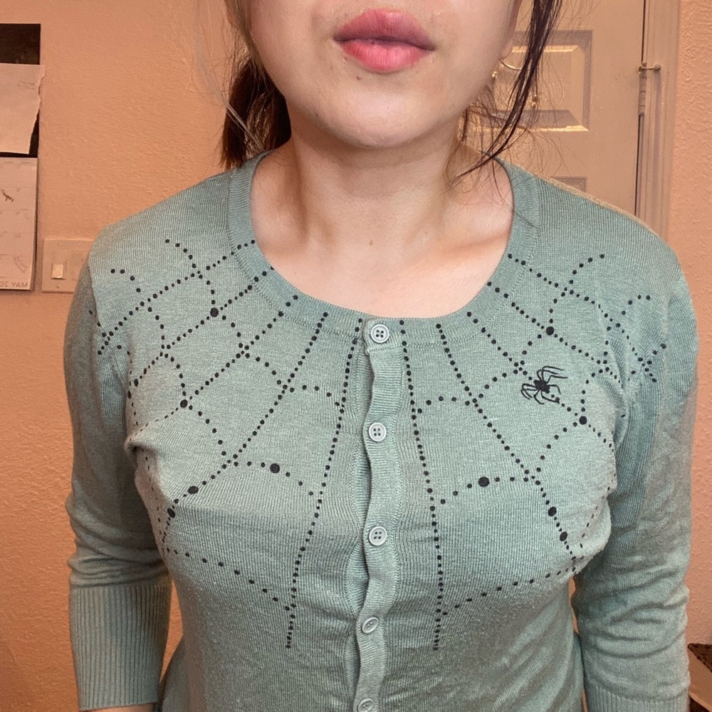 Mischief Made Spiderweb Cardigan -Blueish